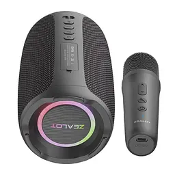 Портативна bluetooth колонка Zealot S61M з LED підсвічуванням + мікрофон чорний - мініатюра 3