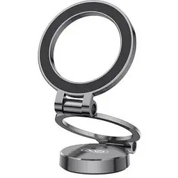 Автотримач XO C161 Apple magsafe magnetic tri-fold phone holder with magnet ring чорний