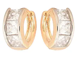 Сережки Xuping Позолота 18K + Родій колечка "Доріжки фіанітів" (260884)
