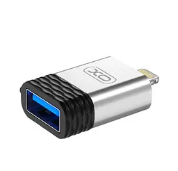 Адаптер перехідник XO NB186 Lightning to USB OTG сріблястий