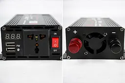 Перетворювач напруги 12 V-220 V UKC 1000 Вт з чистою синусоїдою / автомобільний інвертор 12 в 220 В з цифровим дисплеєм та USB виходом - мініатюра 2