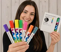 Маркери для LED дошки POPMAK / Флуоресцентні маркери 5 мм 8 кольорів - мініатюра 3