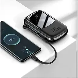Зовнішній акумулятор Baseus Qpow 20000 mAh 22.5w вбудований кабель USB-C (PPQD-I01) чорний - мініатюра 5
