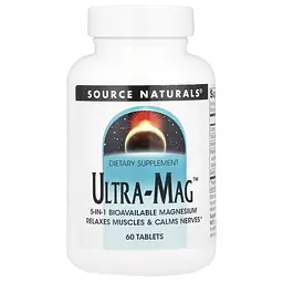 Комплекс магнию Source Naturals Ultra-Mag, 60 таблеток з п'яти форм