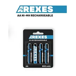 Акумуляторна батарея пальчикова 1 штука АА Arexes 800mAh 1.2v NI-MH