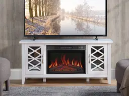 Камінокомплект ArtiFlame Odessa AF23S білий з обігрівом і звуком горіння вогню - мініатюра 5