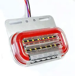 Габаритний вогонь LED для вантажівки 24В 14х7 см аварійний сигнал/підсвічування номера Червоний 1 шт. - мініатюра 2