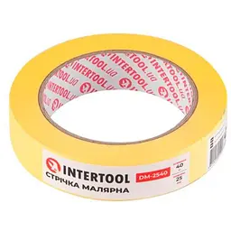 Стрічка малярська Intertool 25 мм х 40 м жовта (в упаковці 9 шт.)