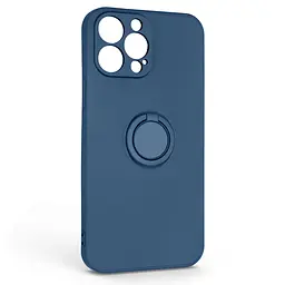 Силиконовый чехол для Apple iPhone 13 Pro Max, Icon Ring, синий, панель-накладка, с кольцом-подставкой на 360°, противоударный, возможность использования магнитных держателей, ArmorStandart (ARM68676)