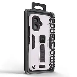 Чехол для TECNO Spark Go 2 4G (KM4), Proover, серый, с подставкой и магнитом, противоударный, ударопрочный, бронированный, панель-накладка, защита всего корпуса, термополиуретан (TPU) + поликарбонат (PC), ArmorStandart (ARM87172) - мініатюра 3