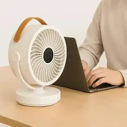 Акумуляторний міні вентилятор VU-05/FS-25 з поворотом / Вентилятор Mini fan з LED-підсвічуванням та USB - мініатюра 7