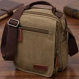 Сумка листоноша на плече із щільного текстилю Vintage 22228 оливковий - мініатюра 1