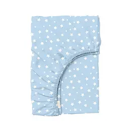Простирадло на резинці для коляски та люльки 40x80 LIGHT BLUE STARFALL COSAS (4822052455753)