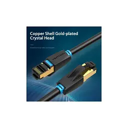 Патч-корд 10м, S/FTP cat 8 RJ-45 black Vention (IKABL) - мініатюра 4