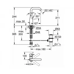 Змішувач для раковини Grohe Essence New 32628AL1, Графит - мініатюра 2