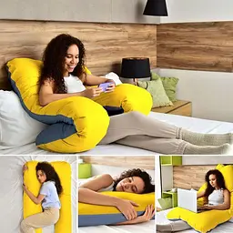 Подушка для вагітних та годування 2 в 1 зі знімною наволочкою Big U XL Mothercare Жовто-Синій - мініатюра 2