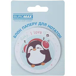 Блок паперу для нотаток Buromax Penguin з клейким шаром 70х70 мм 30 аркушів в асортименті (BM.2381-74) - мініатюра 2