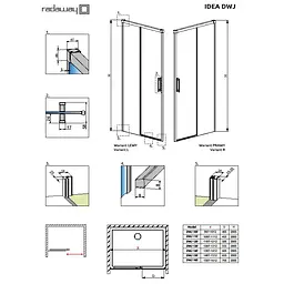 Душові двері Radaway Idea Black DWJ 140x200,5 скло прозоре, права (387018-54-01R) - мініатюра 2