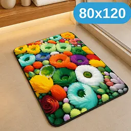 Килимок у ванну 80×120 см — вологопоглинаюче покриття з матеріалу першого покоління, абсорбуючий антиковзкий KT9000324 - мініатюра 2
