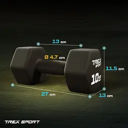 Гантелі для фітнесу неопренові TREX Sport TX-100VD 2x10кг - мініатюра 3