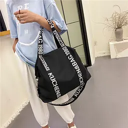Сумка жіноча через плече Kuchen Italian Bags Чорний 51х15х38 см (id_1039) - мініатюра 2