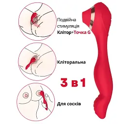 Вакуумно-вібраційний стимулятор I’MCUM Dual Bliss 3in1 для клітора, сосків і зони G (IM-ZDB272) - мініатюра 4