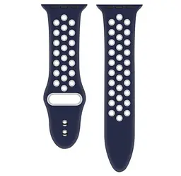 Спортивний ремінець з перфорацією Primo для Apple Watch 38 мм, 40 мм, 41 мм Dark Blue White - мініатюра 4