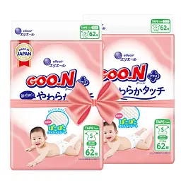 Підгузки GOO.N Plus для дітей 4-8 кг розмір S 124 шт. - мініатюра 4