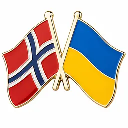 Подвійний значок-пін «Україна – Норвегія» 25 × 19 мм (00006)