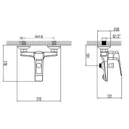 Змішувач BOLSENA Ø35 для ванни литий CORSO CB-1C137C (9614200) - мініатюра 3