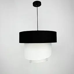 Дизайнерська люстра IONOS 1 з текстильним абажуром Line.F MJ 159-500 BK+WT+WT - мініатюра 7