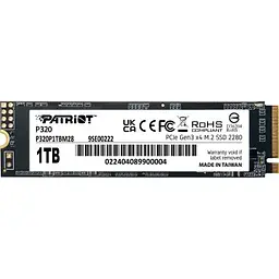 Накопичувач SSD M.2 2280 1TB Patriot (P320P1TBM28)