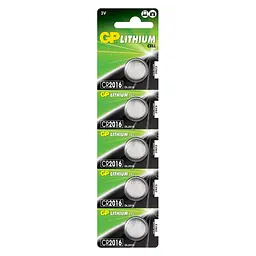 Батарейки GP LITHIUM Button Cell 3.0V CR2016-2CPU5 Літієва CR2016 5 шт.