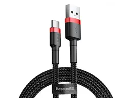 Кабель BASEUS Cafule Cable USB For Type-C 3A 1m Red+Black (CATKLF-B91)