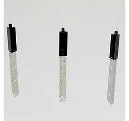 Чорна лінійна LED люстра на 3 скляні стрижні Artlight 2350/3BK - мініатюра 4