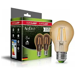 Лампочка Eurolamp LED А60 800 Lm E27 4000K 2шт (MLP-LED-A60-08274(Amber)new) - мініатюра 2