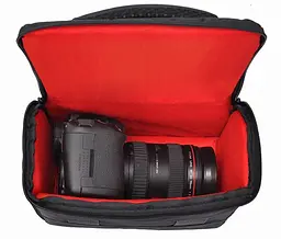 Сумка для фотоапарата універсальна з ременем та дощовиком Canon EOS Nikon Sony ( IBF055BRD ) - мініатюра 6