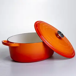 Гусятниця чавунна емальована 6 л, помаранчевий Yongkang HP-FLG-17 ORANGE - мініатюра 3
