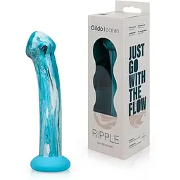 Скляний дилдо Gildo Ocean Ripple - мініатюра 9