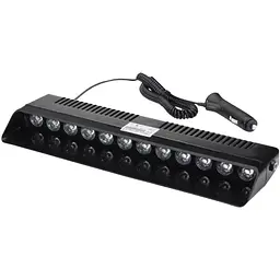 Страбоскоп Світлодіодний 12V DRL 330x100 мм 12LED (B-R) прикурювання вимикач на присосках (KING S12)
