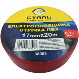 Сталь 38008 Ізоляційна стрічка червона 17мм х 20м