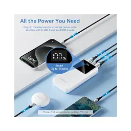 Батарея універсальна Vention 20000 mAh 22.5W Black LED Display Type (FHLB0) - мініатюра 4
