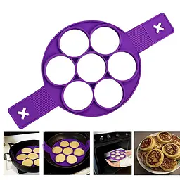 Силіконова форма для приготування оладок і яєчні Cake Maker, Kitchen Master Фіолетовий 87656 - мініатюра 3