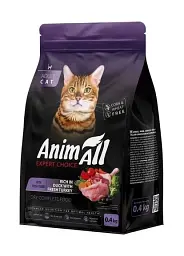 Сухий корм AnimAll (ЕнімАлл) для котів зі свіжою індичкою та качкою, 0,4 кг