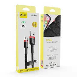 Кабель Avantis AC-48m Cool USB – Micro- чорно-червоний - мініатюра 2