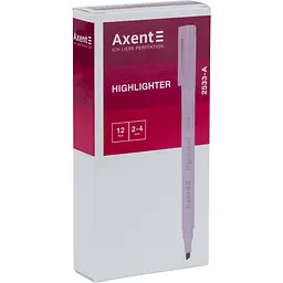 Набір маркерів Axent Highlighter Pastel 2533-A клиноподібний 2-4 мм 12 шт. лавандовий (2533-36-A) - мініатюра 2