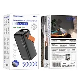Зовнішній акумулятор BOROFONE BJ66A Magnifico 22.5W+PD20W fully compatible power bank (50000mAh) Black (6941991115158) - мініатюра 2