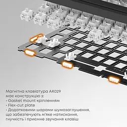 Клавіатура Ajazz AK029 Ice Island магнітні перемикачі біла/синя (AK029-I-WB) [175687] - мініатюра 8