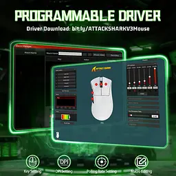 Мишка Attack Shark V3 Ultra-Light, Wireless, PAW3311 сенсор, 25000dpi., 6кн., Black - мініатюра 9