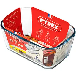 Форма скляна Pyrex Airfryer для аєрогриля прямокутна з ручкою (300U300) - мініатюра 2